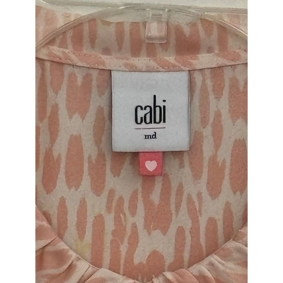 Cabi Sleeveless Collared Top Womens Medium Cheetah Print Ombre Button Up - B6 - Picture 4 of 9